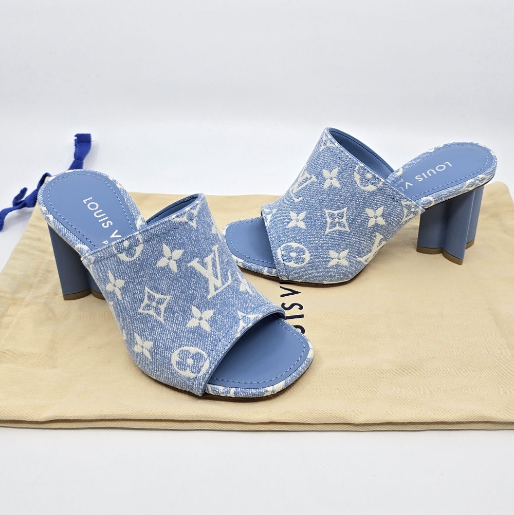 Louis Vuitton Silhouette Monogram Denim Mules